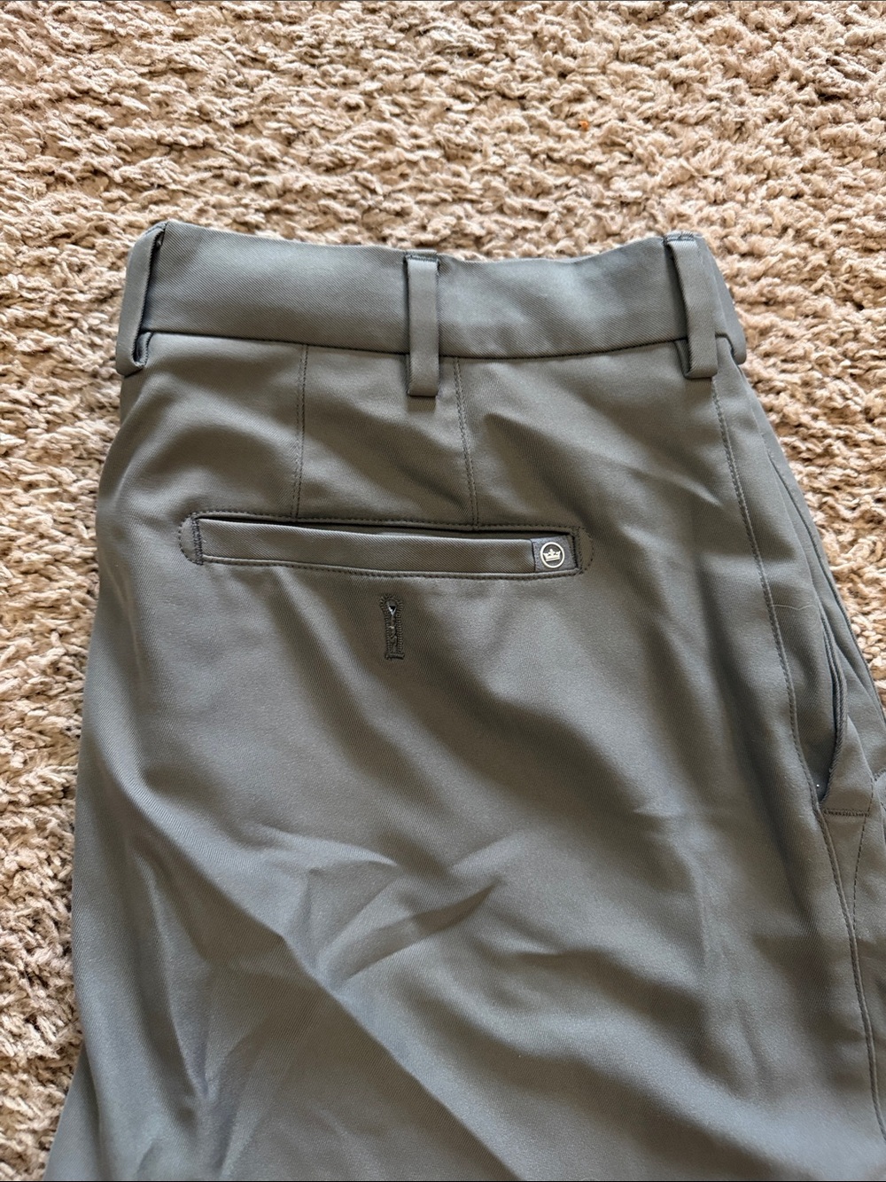 Peter Millar Olive Green Performance Golf Shorts